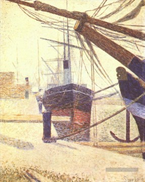 vue port ha Tableau Peinture - port de honfleur 1886